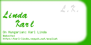 linda karl business card